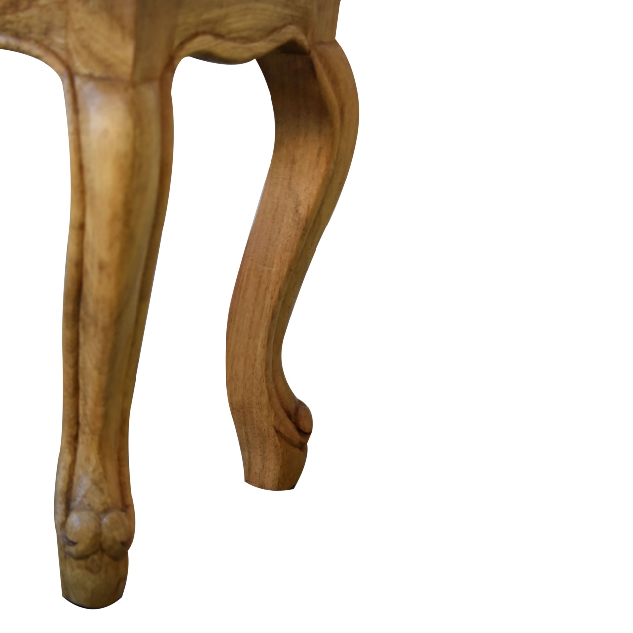 Solid Mango Wood Oak Finished Set of 2 Stools - Image 9
