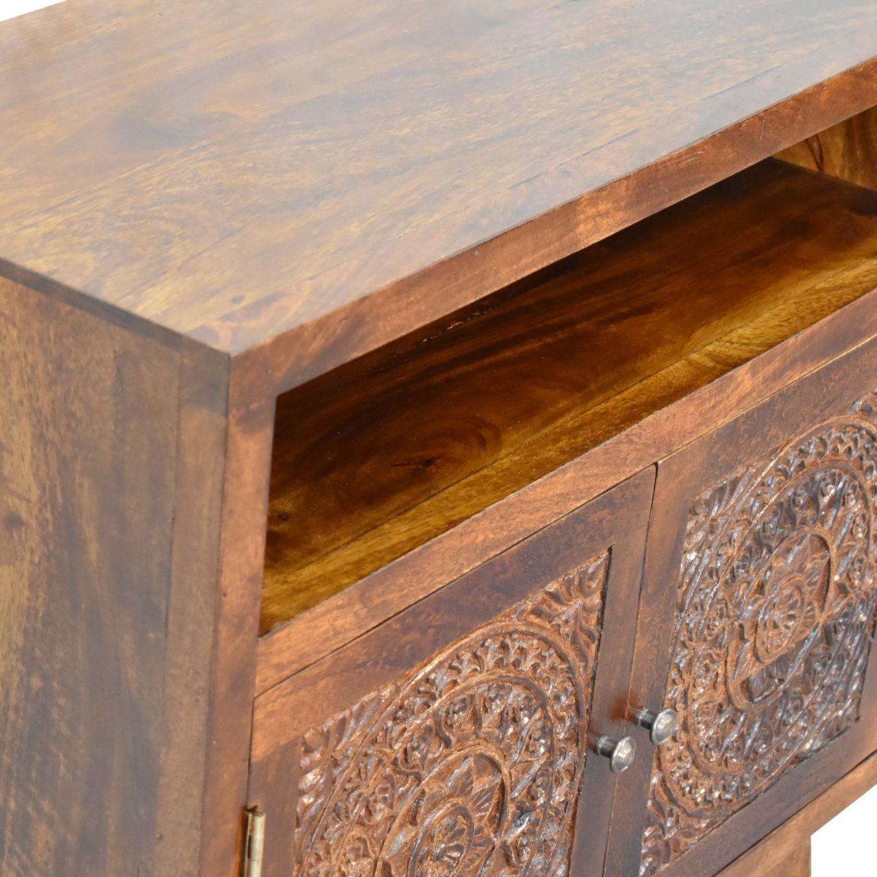 Solid Mango Wood Tova Open Shelf Cabinet - Image 5