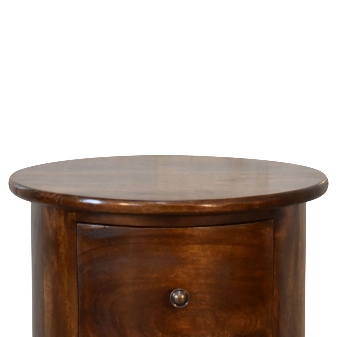 Solid Mango Wood Chestnut Finished 3 Drawer Drum Chest - Image 4