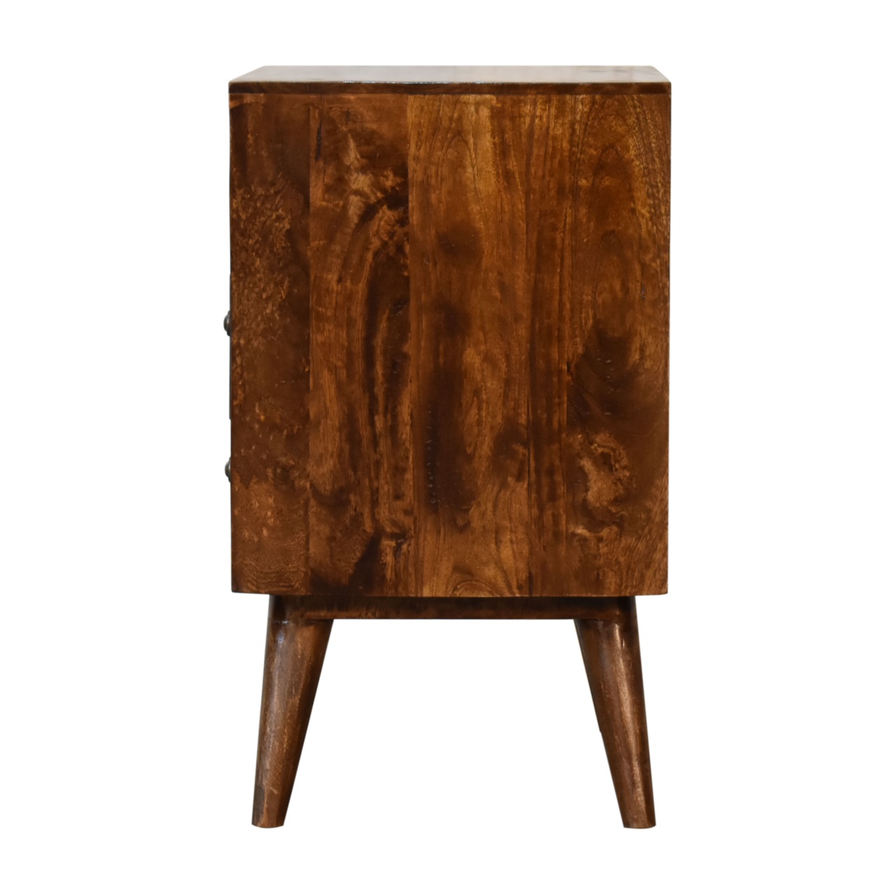 Solid Mango Wood Chestnut Finished 2 Drawers 1 Slot Classic Bedside - Image 8