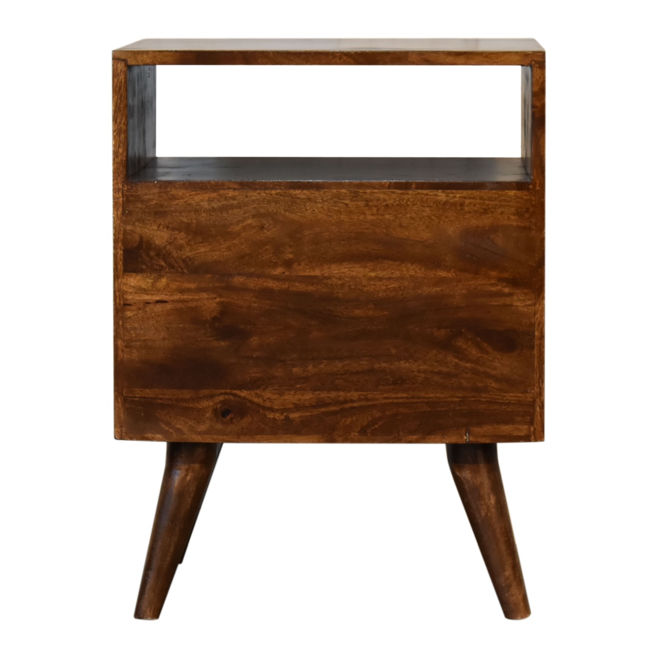 Solid Mango Wood Chestnut Finished 2 Drawers 1 Slot Classic Bedside - Image 9