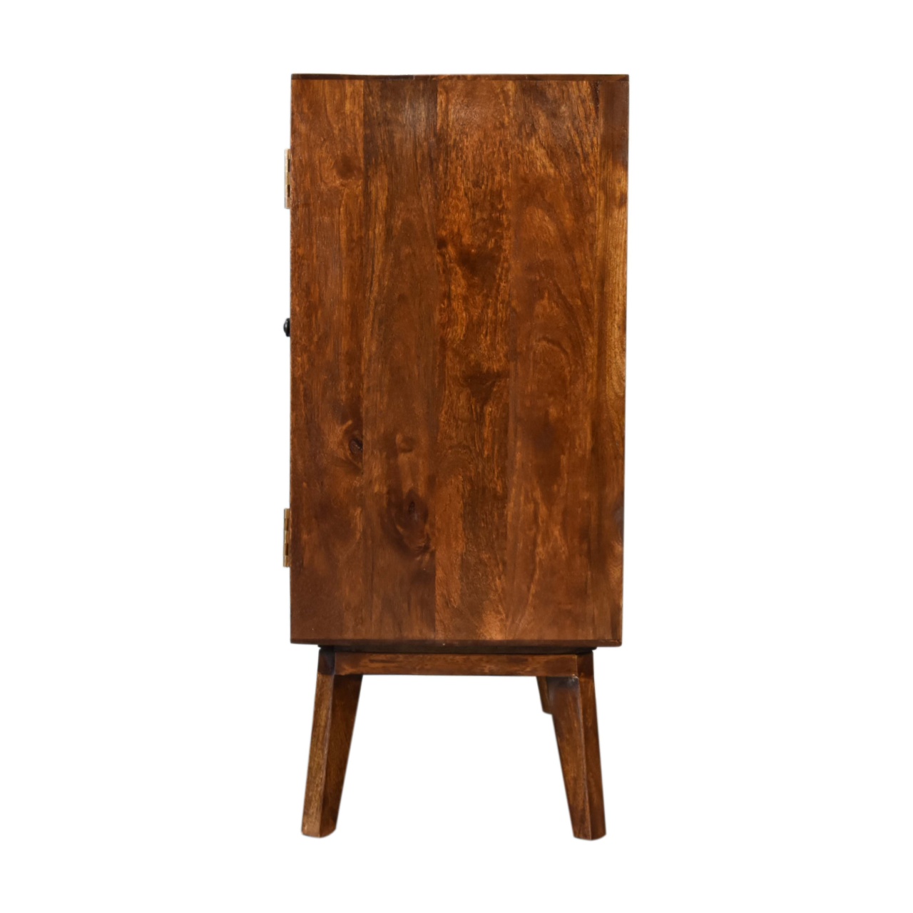 Solid Mango Wood Chestnut Finished Carved Front 2 Door Cabinet - Image 8