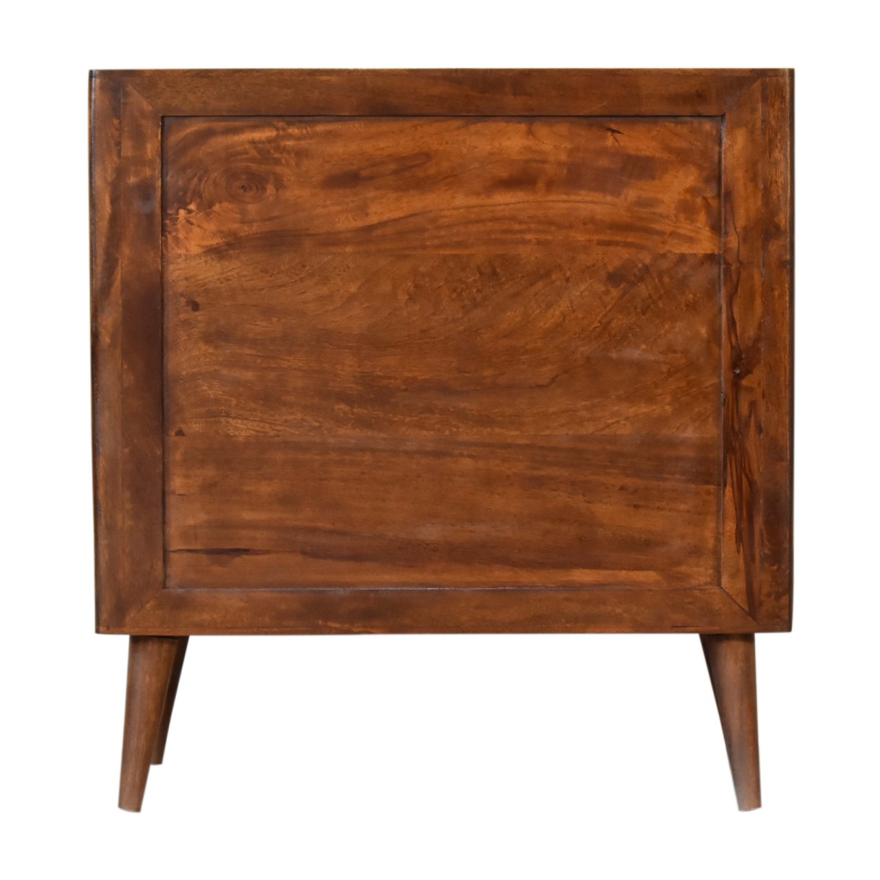 Solid Mango Wood Chestnut Finished 2 Door Arch Patterned Cabinet - Image 9