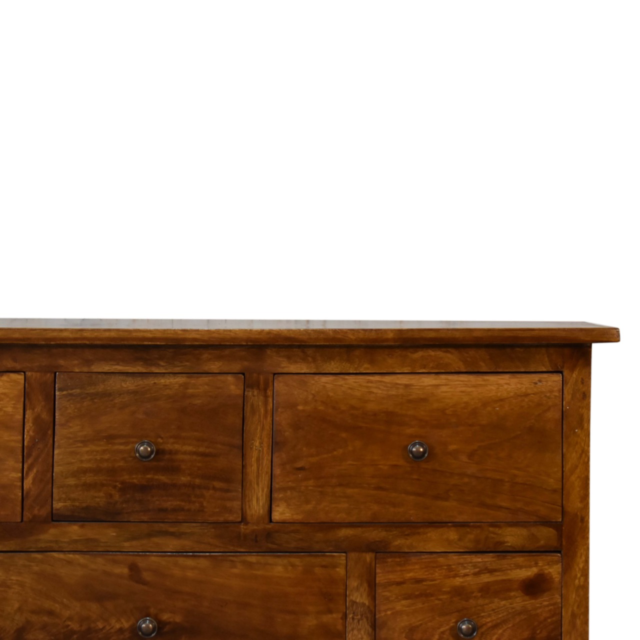 Solid Mango Wood Chestnut Finished 8 Drawer Chest of Drawers - Image 4