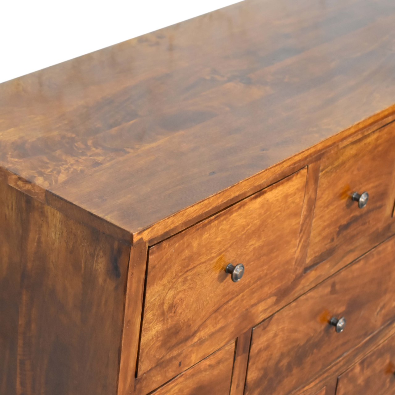 Solid Mango Wood Chestnut Finished 8 Drawer Chest of Drawers - Image 5