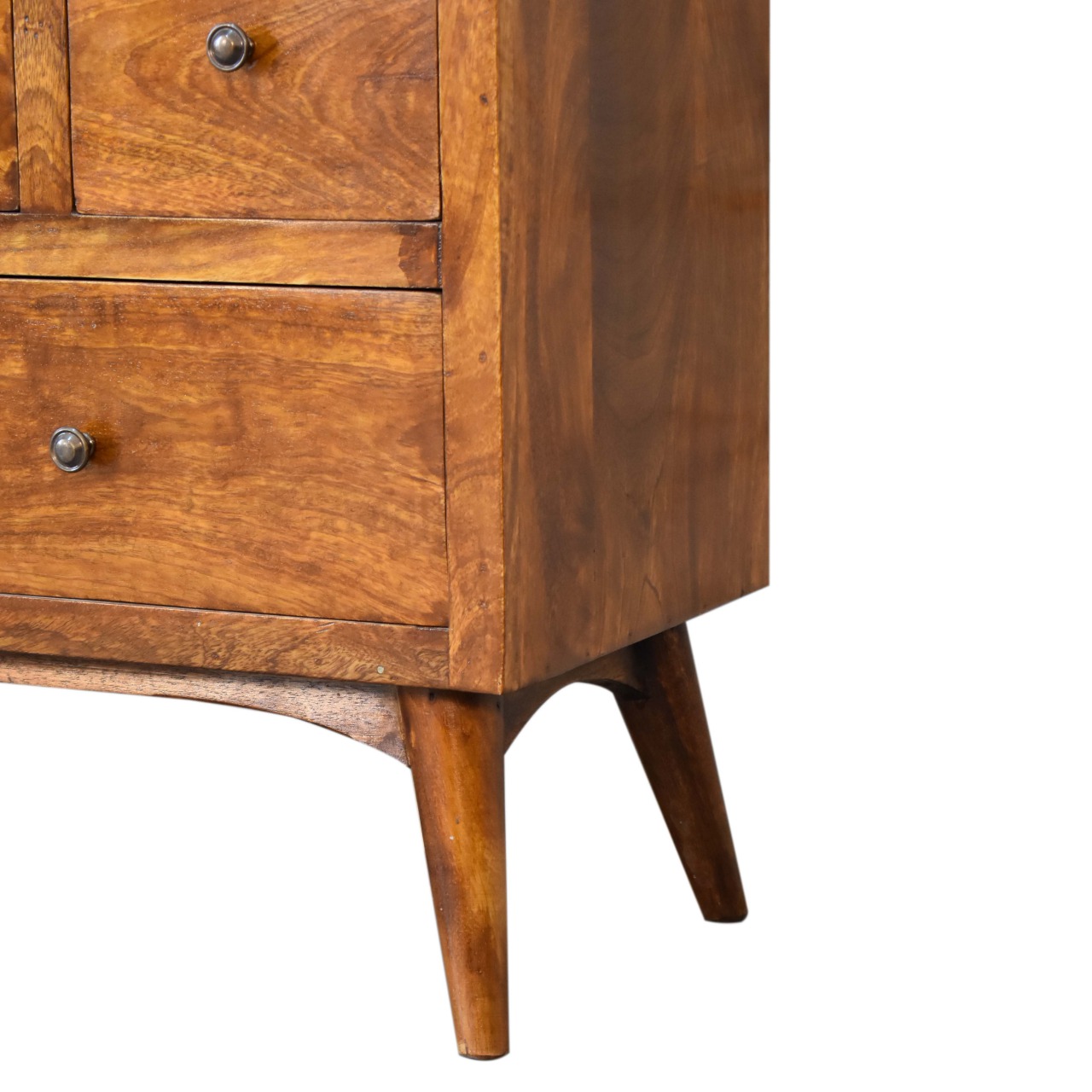 Solid Mango Wood Chestnut Finished 8 Drawer Chest of Drawers - Image 7