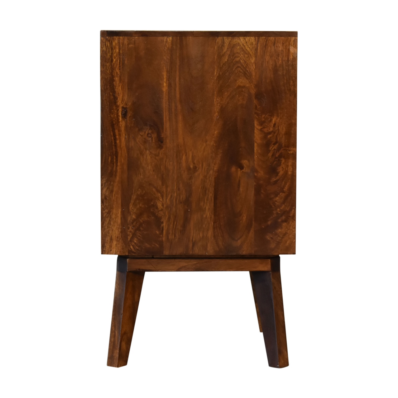 Solid Mango Wood Chestnut and Brass Finished Zen Bedside - Image 8