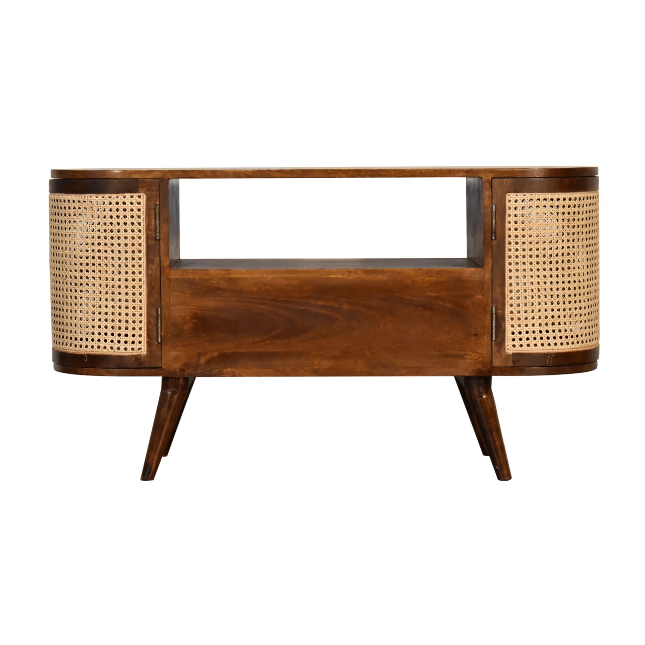 Solid Mango Wood Chestnut Finished 1 Drawer 2 Door Larissa Media Unit - Image 10