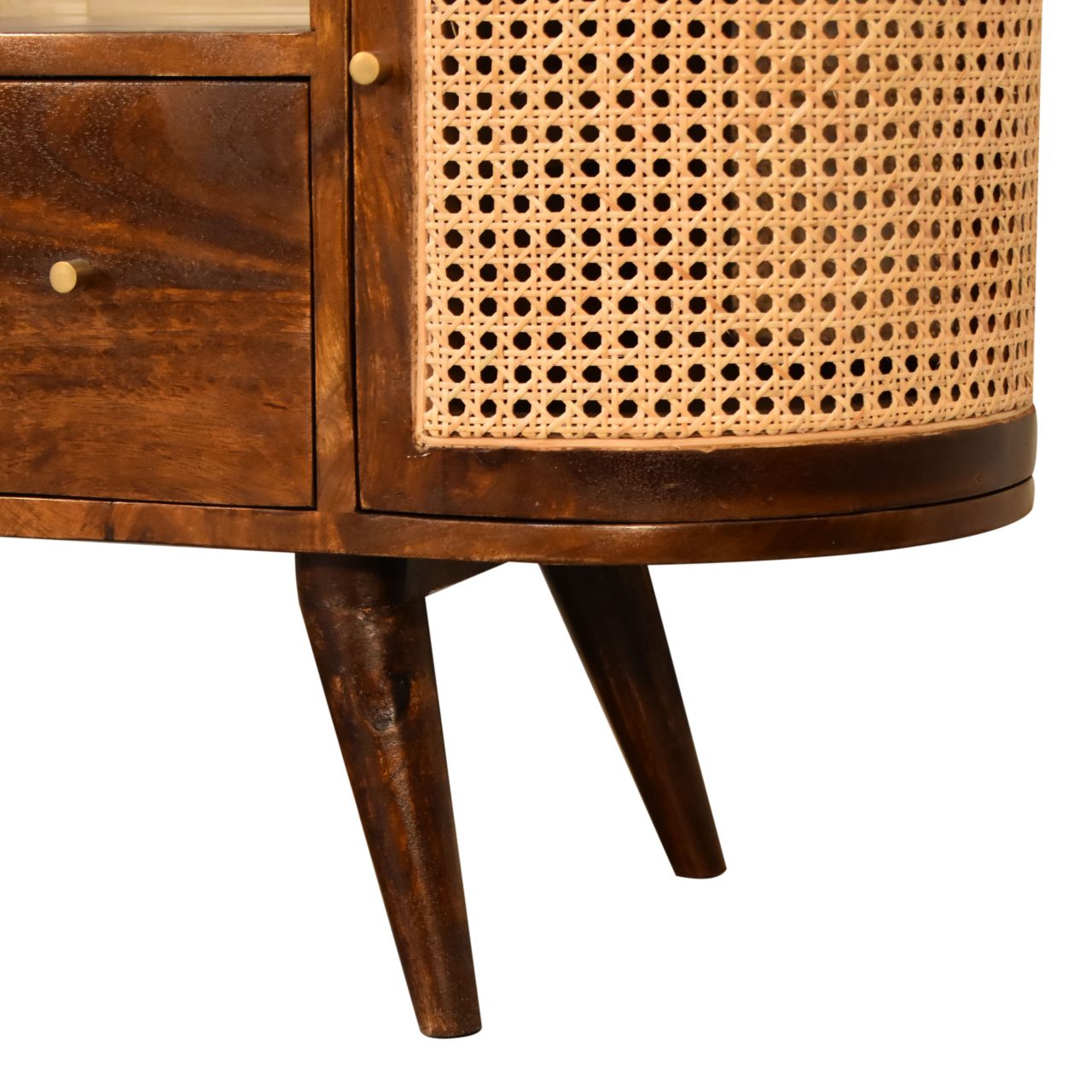 Solid Mango Wood Chestnut Finished 1 Drawer 2 Door Larissa Media Unit - Image 6