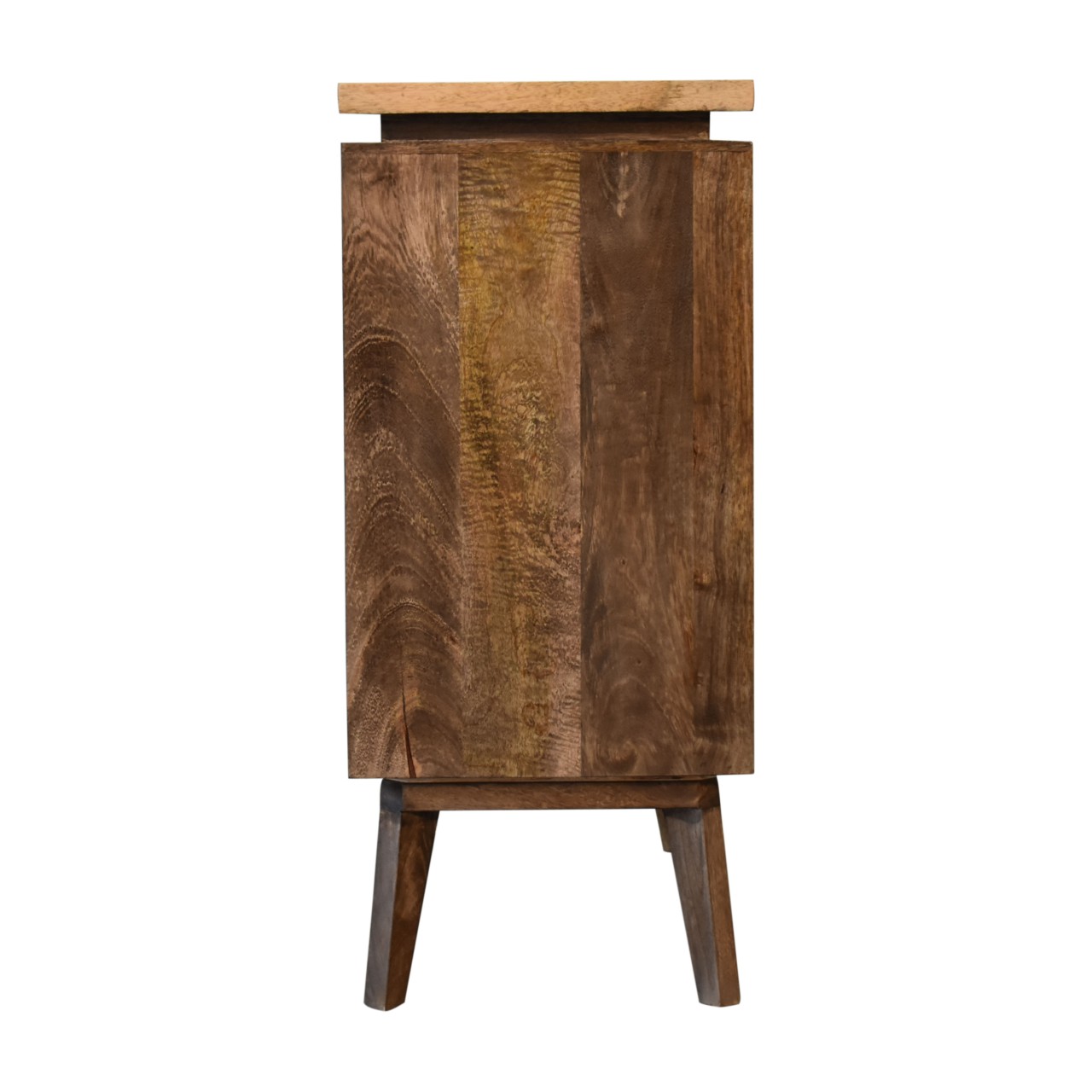 Solid Mango Wood Grey Washed 2 Door Platform Cabinet - Image 9