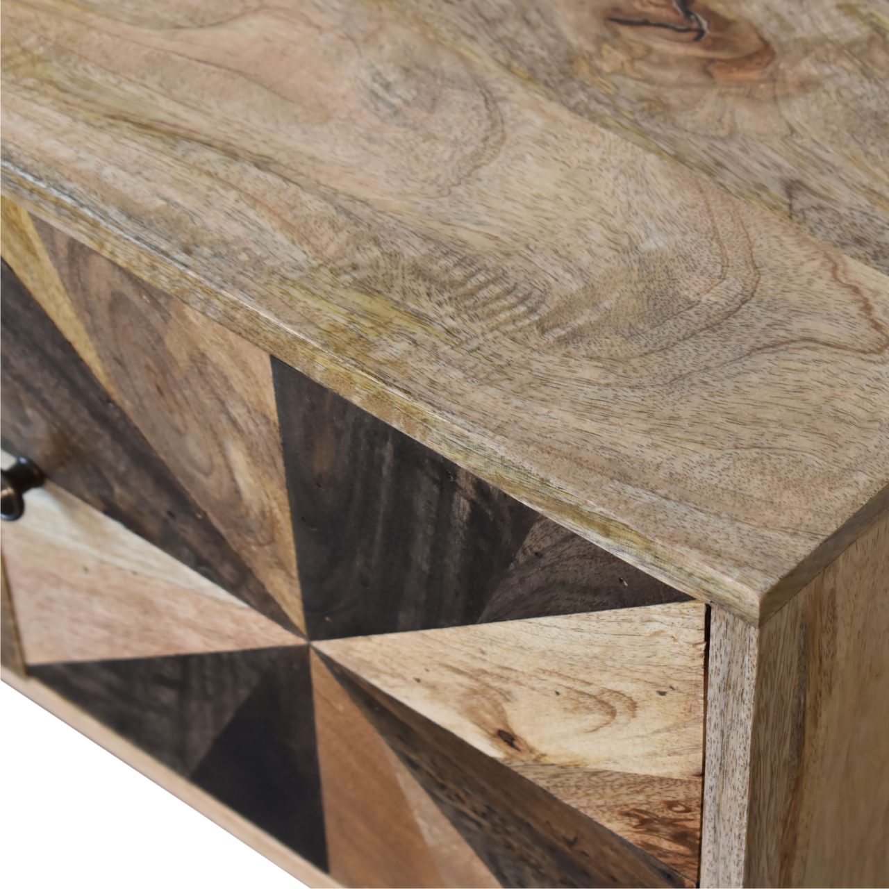 Solid Mango Wood Oak and Mixed Finished 2 Door Media Unit - Image 5