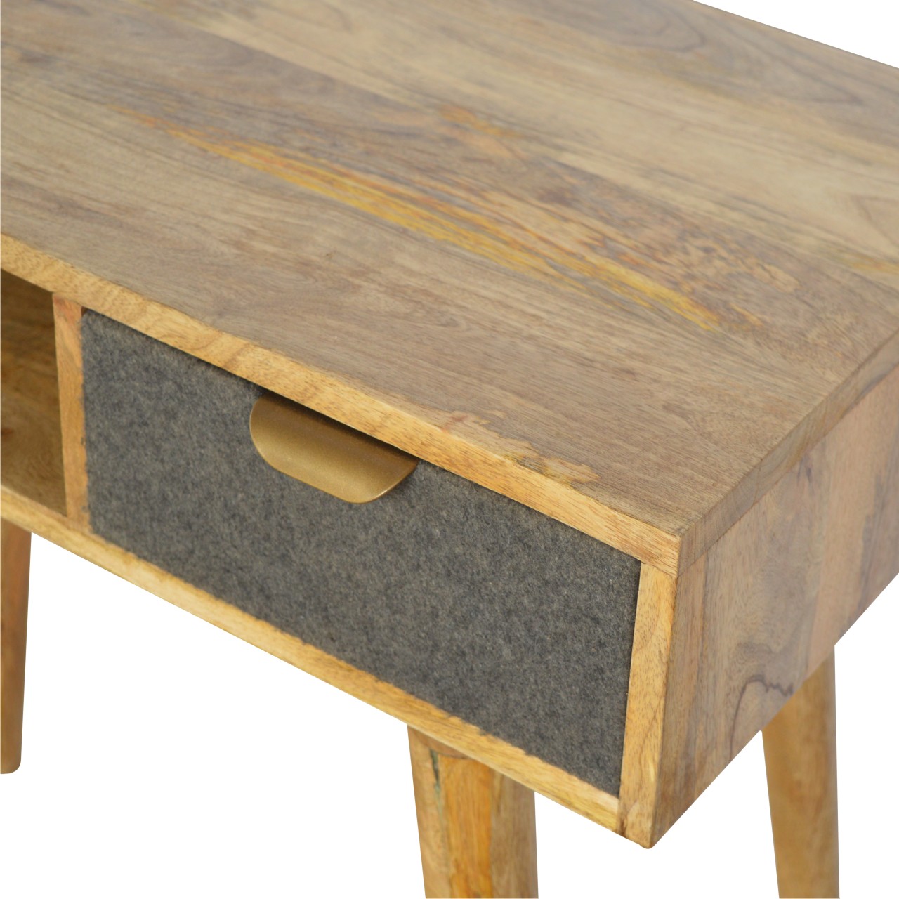 Solid Mango Wood Grey Tweed Writing Desk - Image 5