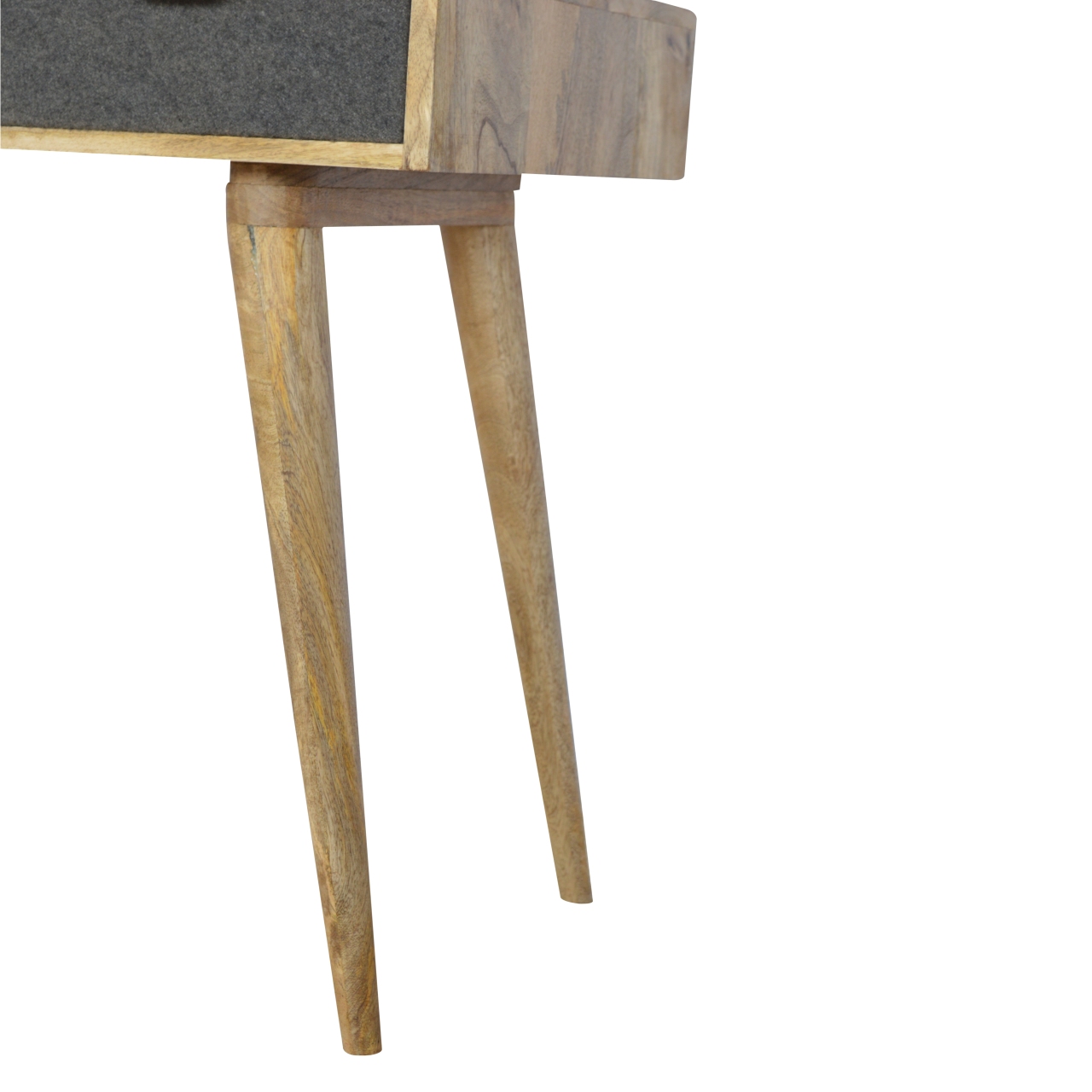 Solid Mango Wood Grey Tweed Writing Desk - Image 7