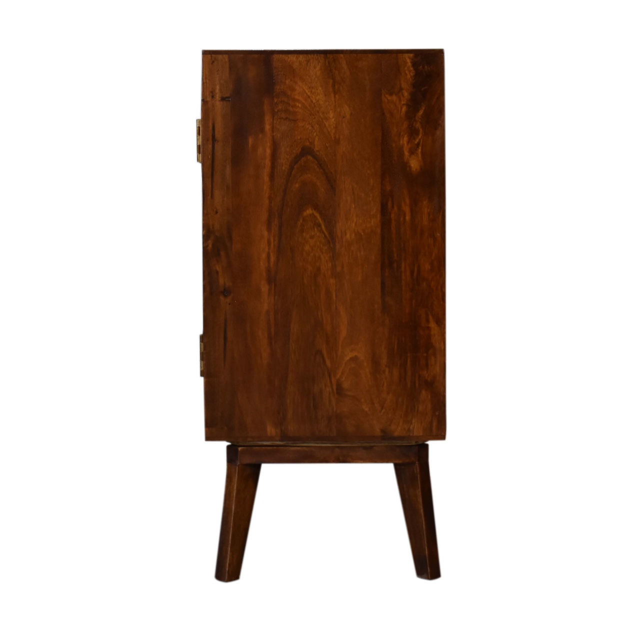 Solid Mango Wood Chestnut Finished 2 Door Honeycomb Front Cabinet - Image 8