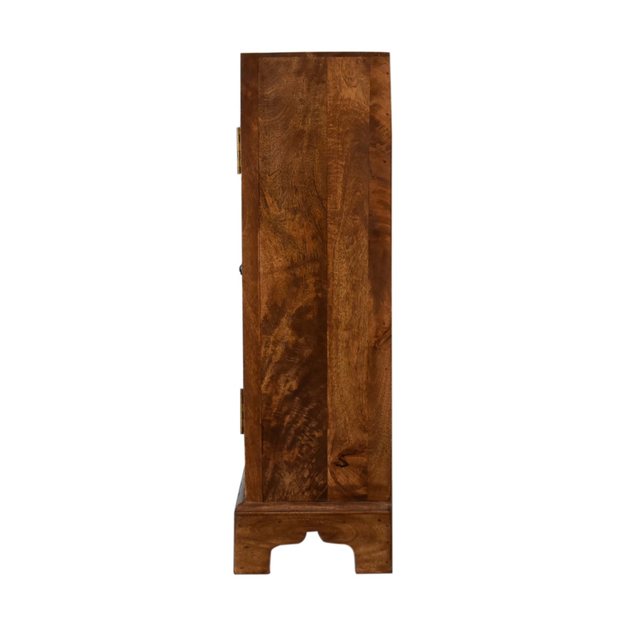 Solid Mango Wood Chestnut Finished Intricately Carved Tova 2 Door Cabinet - Image 8