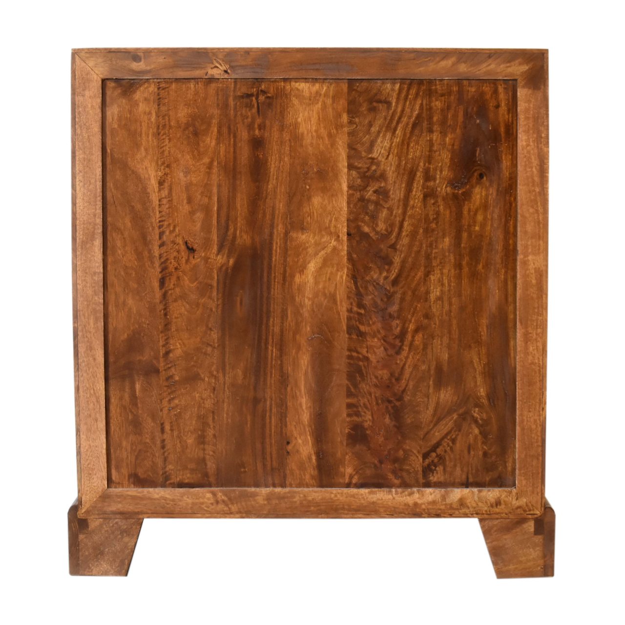Solid Mango Wood Chestnut Finished Intricately Carved Tova 2 Door Cabinet - Image 9