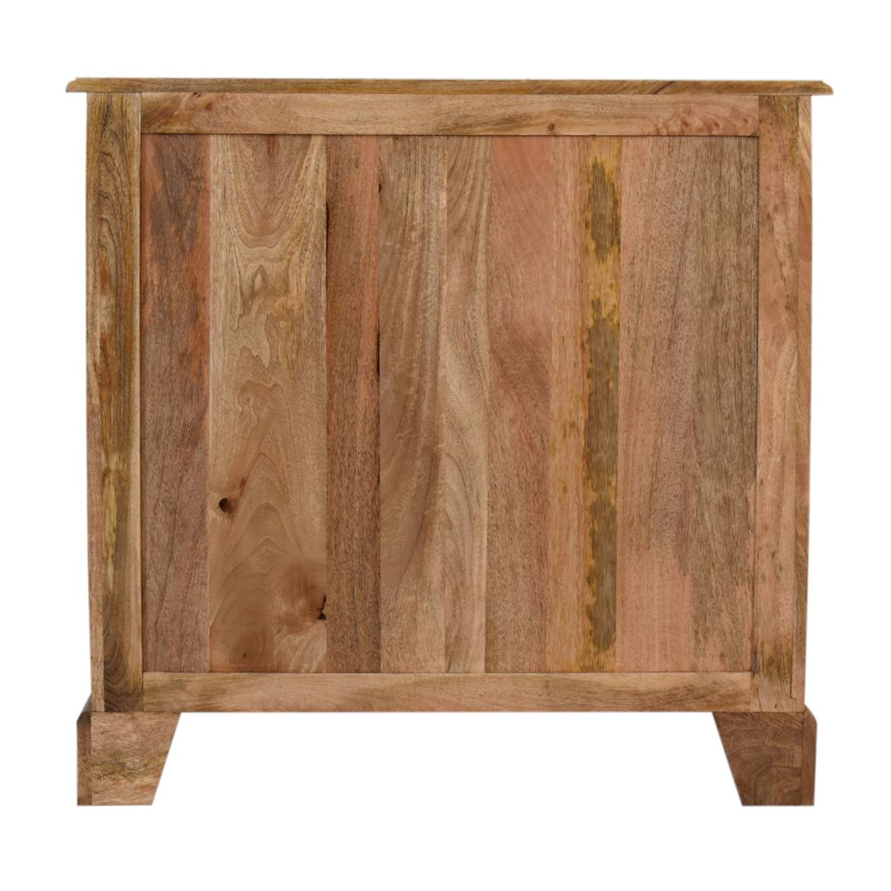 Solid Mango Wood Oak Finished 2 Woven Doors Lounge Cabinet - Image 9