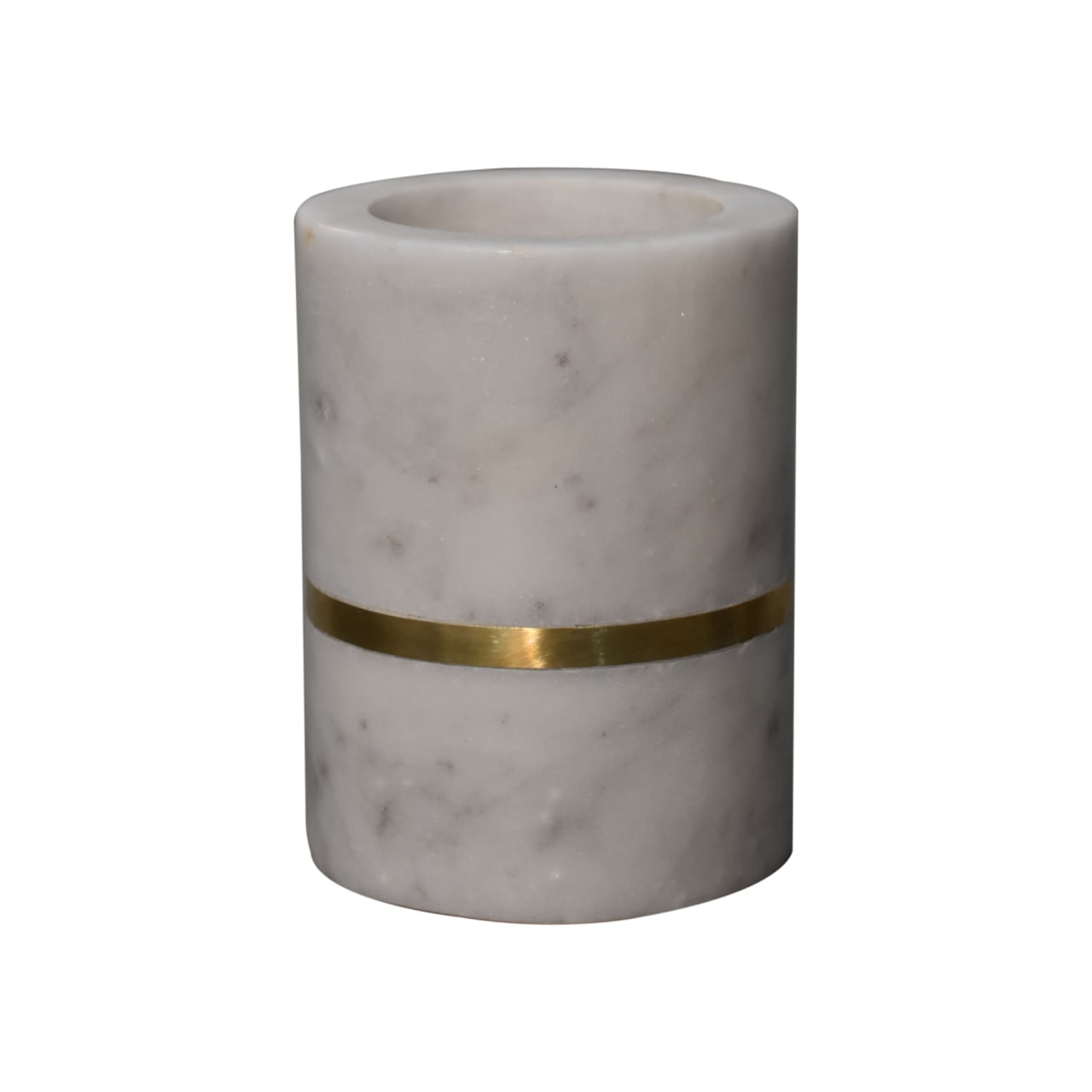 Solid Mango Wood Brass Inlay Bathroom Set of 5 - Image 9
