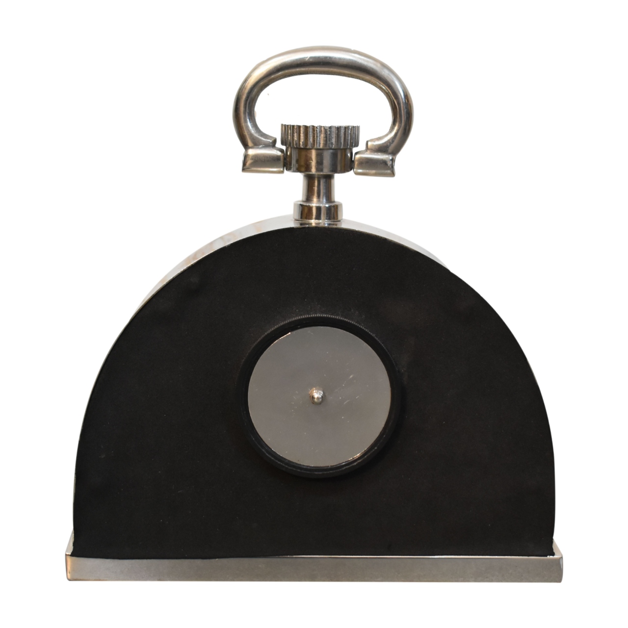 Solid Mango Wood Black and Chrome Table Clock - Image 5