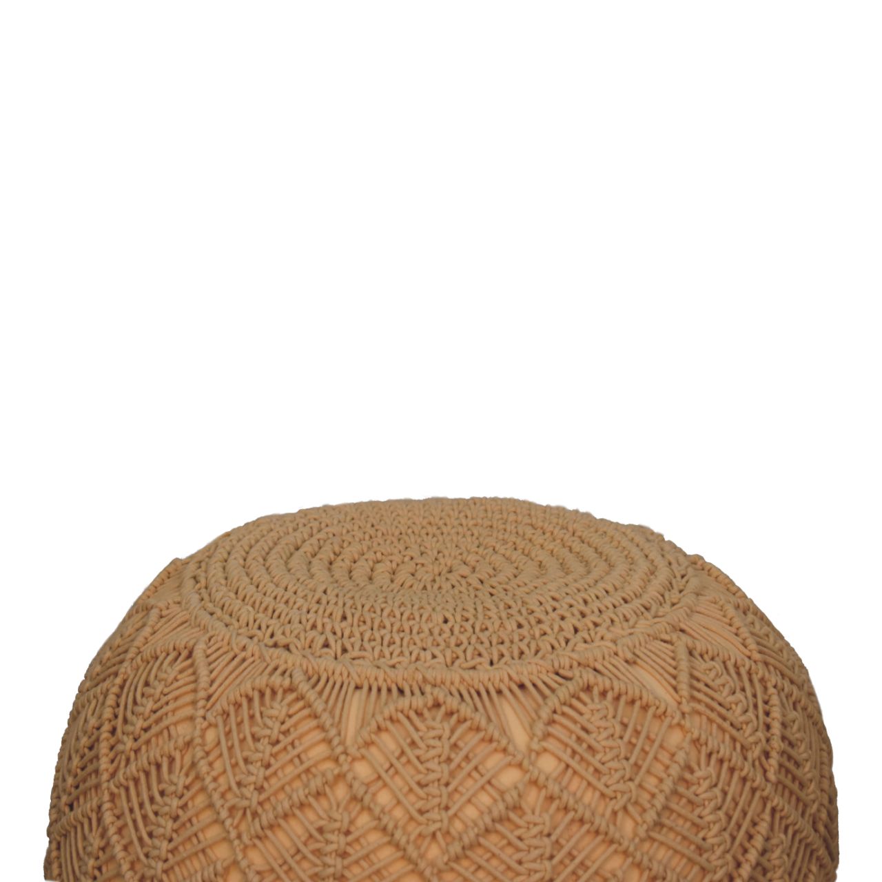 Solid Mango Wood Ansley Mustard Pouffe - Image 4