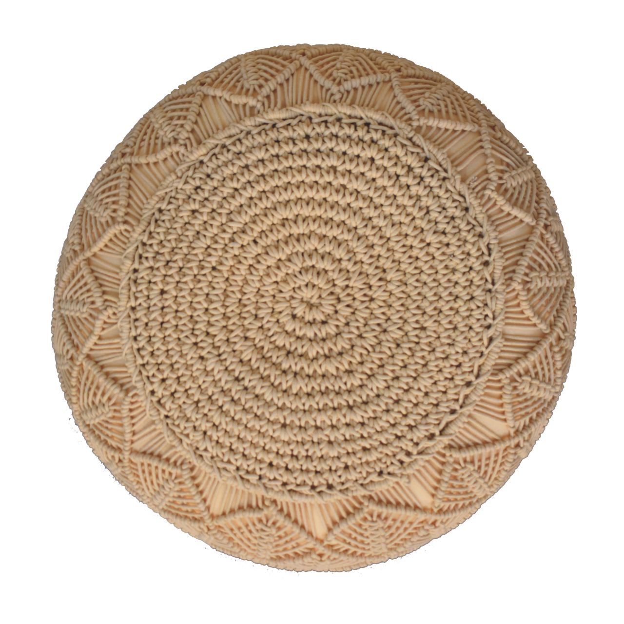Solid Mango Wood Ansley Mustard Pouffe - Image 5