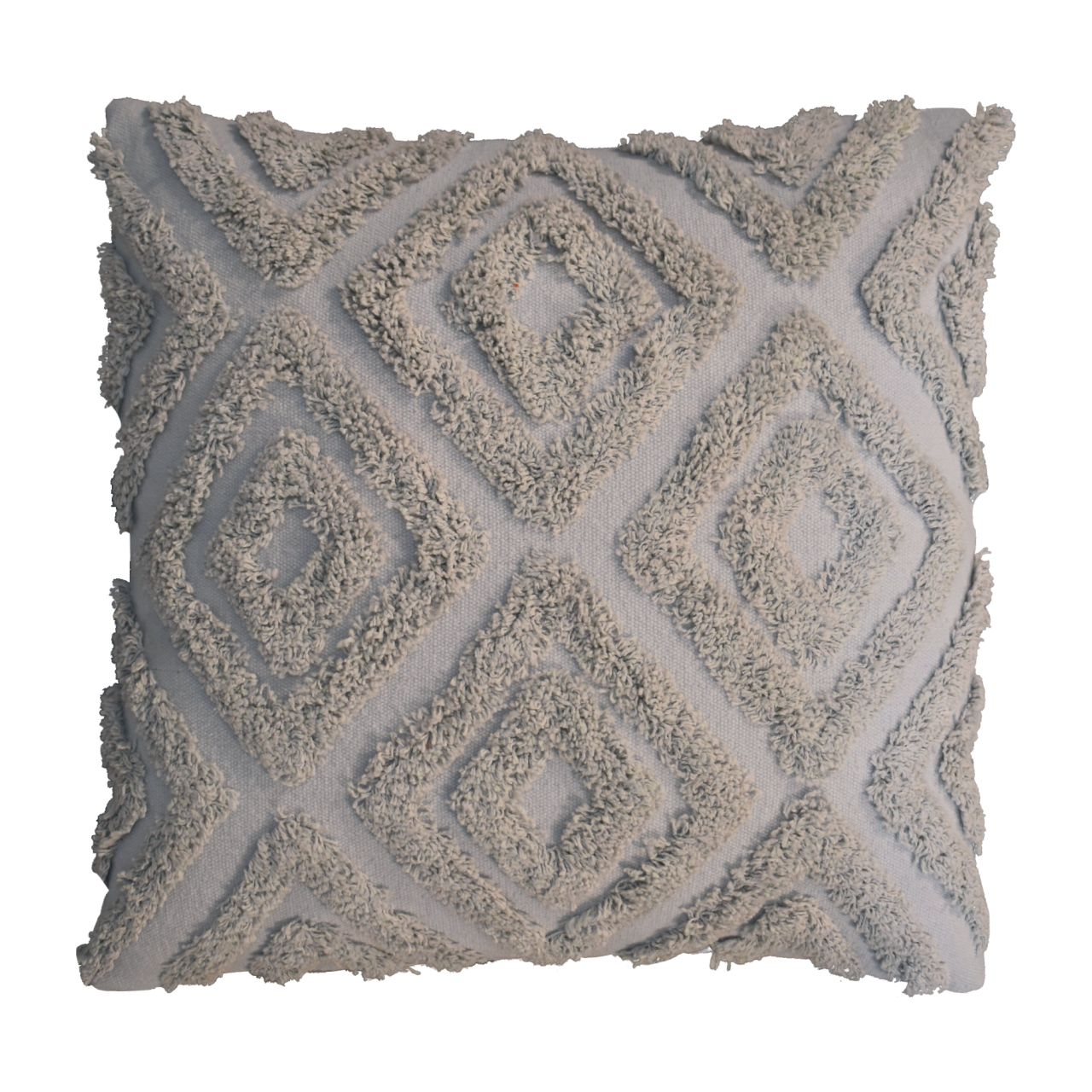 Solid Mango Wood 2 Grey Mini Diamond Tassle Cushions - Image 3