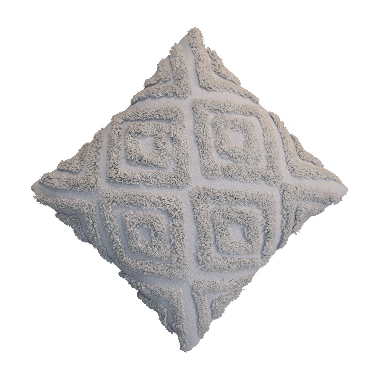 Solid Mango Wood 2 Grey Mini Diamond Tassle Cushions - Image 4