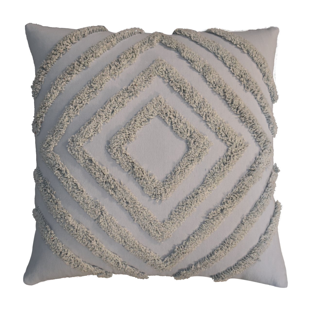Solid Mango Wood Set of 2 Tacy Grey Cushions - Image 3
