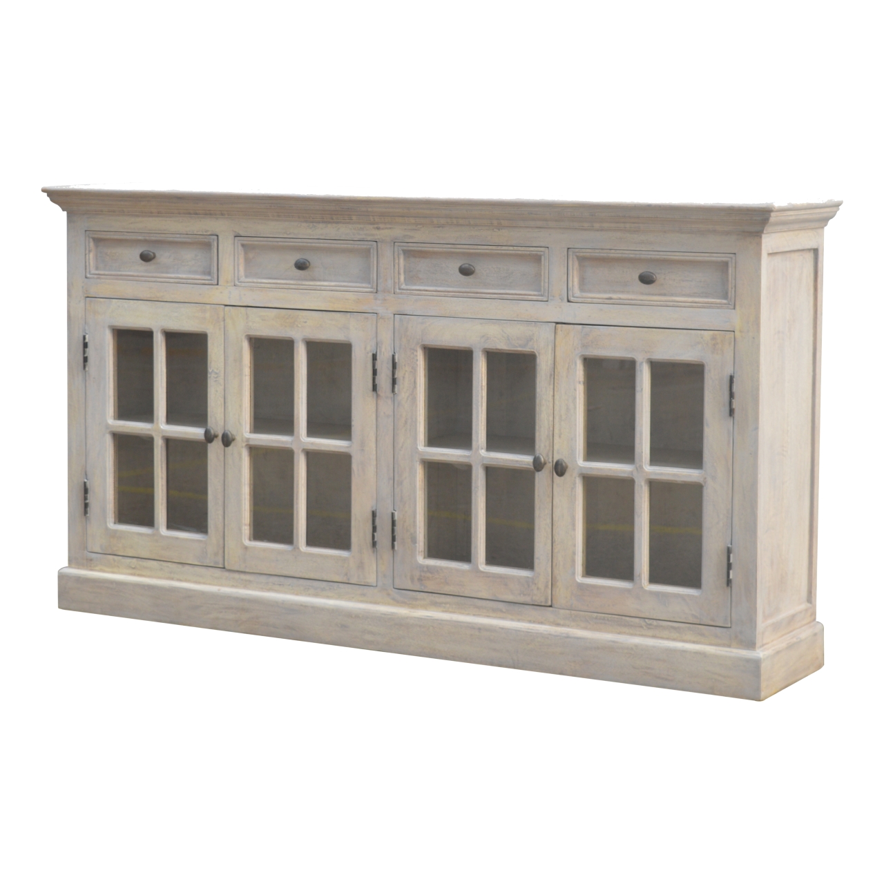 Solid Mango Wood Acid Washed Country Style 4 Drawer Glazed Sideboard - Image 2