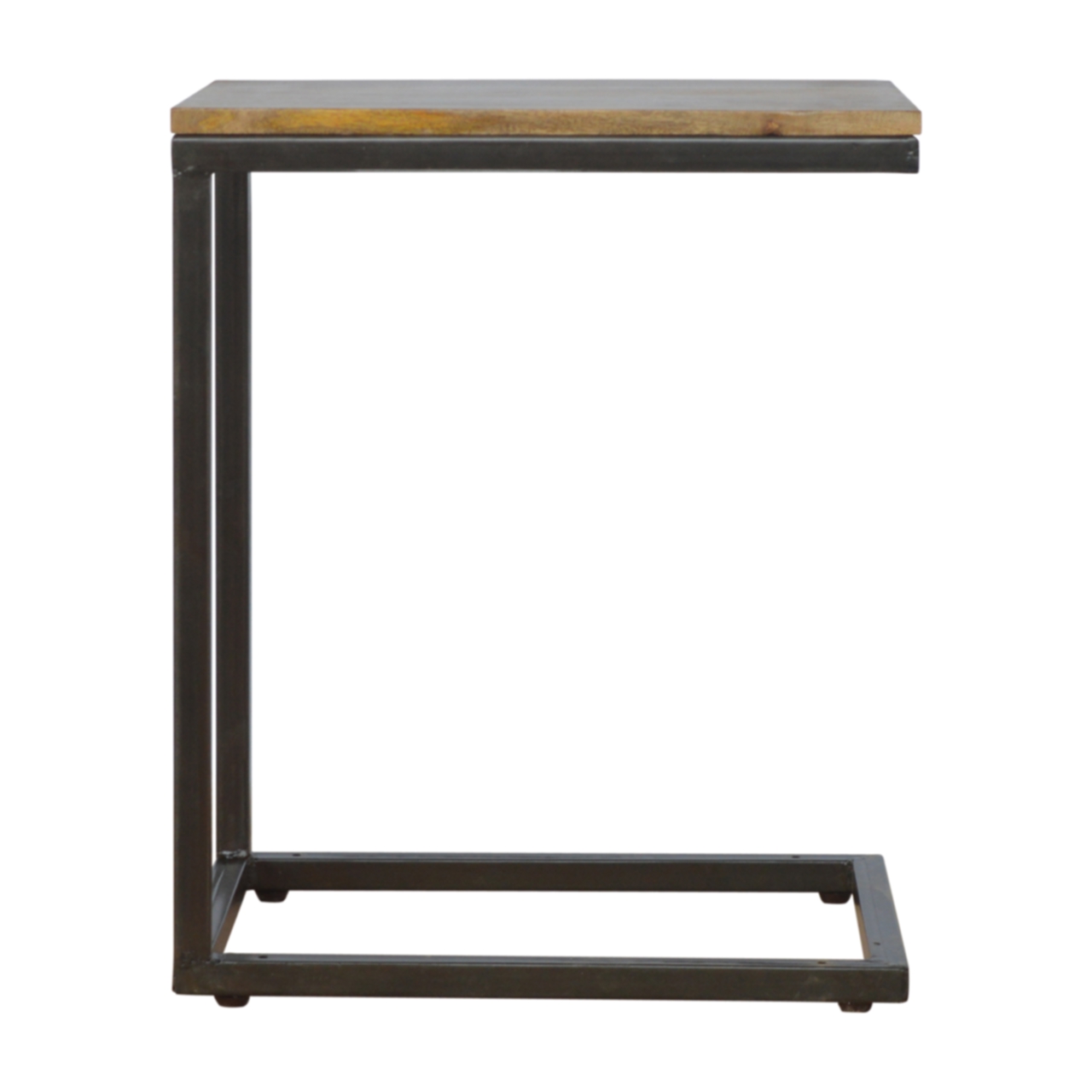 Solid Mango Wood Honey Caramel Finished Industrial Small End Table