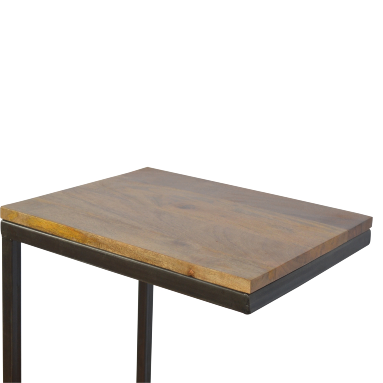 Solid Mango Wood Honey Caramel Finished Industrial Small End Table - Image 9