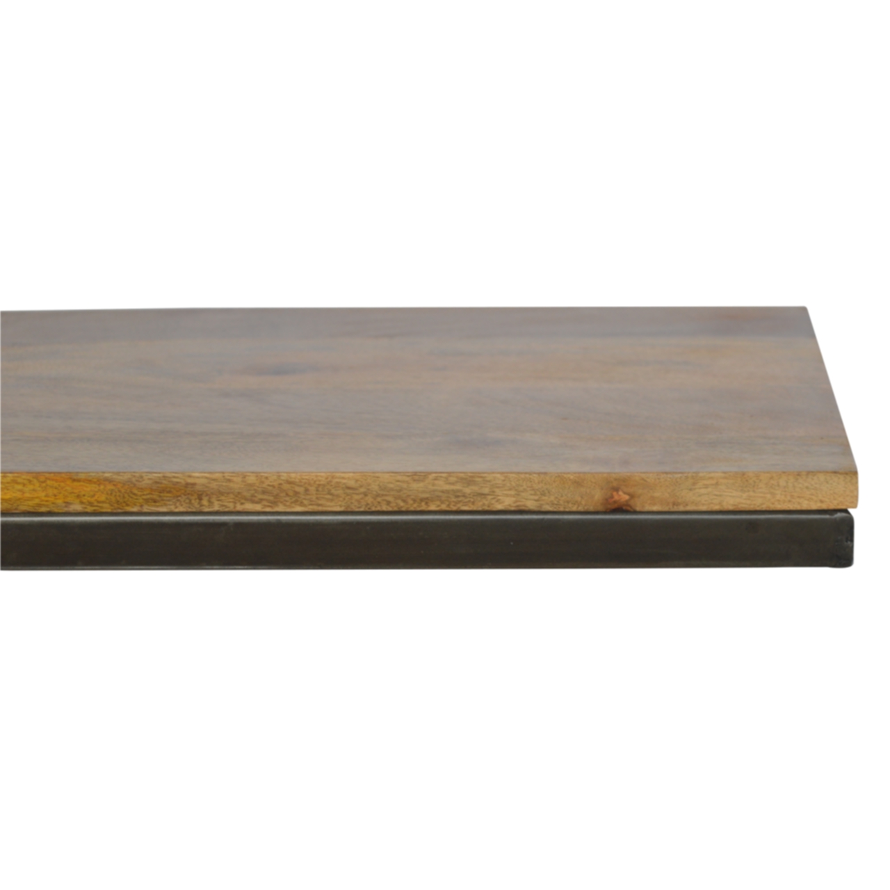 Solid Mango Wood Honey Caramel Finished Industrial Small End Table - Image 7
