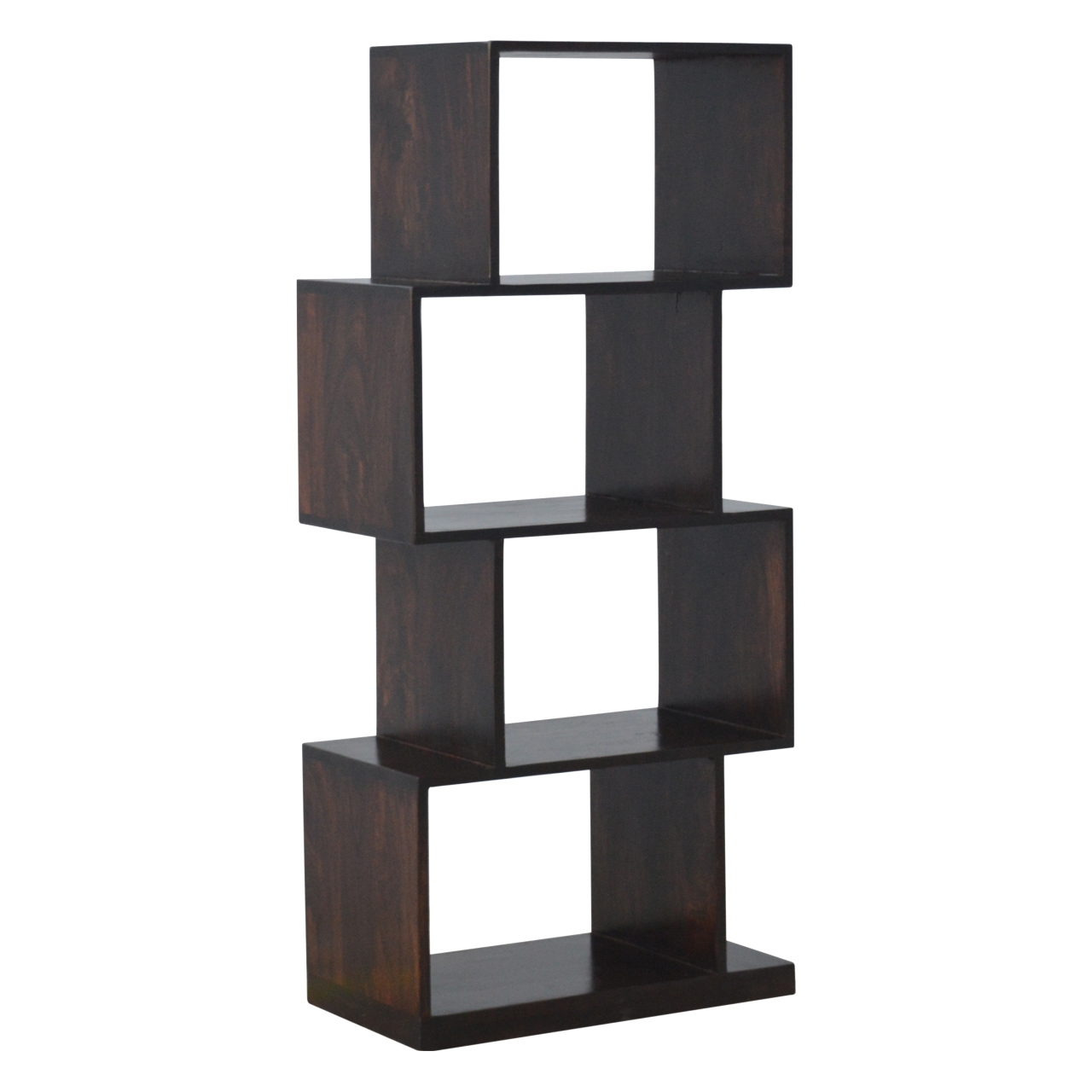 Solid Sheesham Wood Chestnut Finished Zig Zag Display Unit - Image 3
