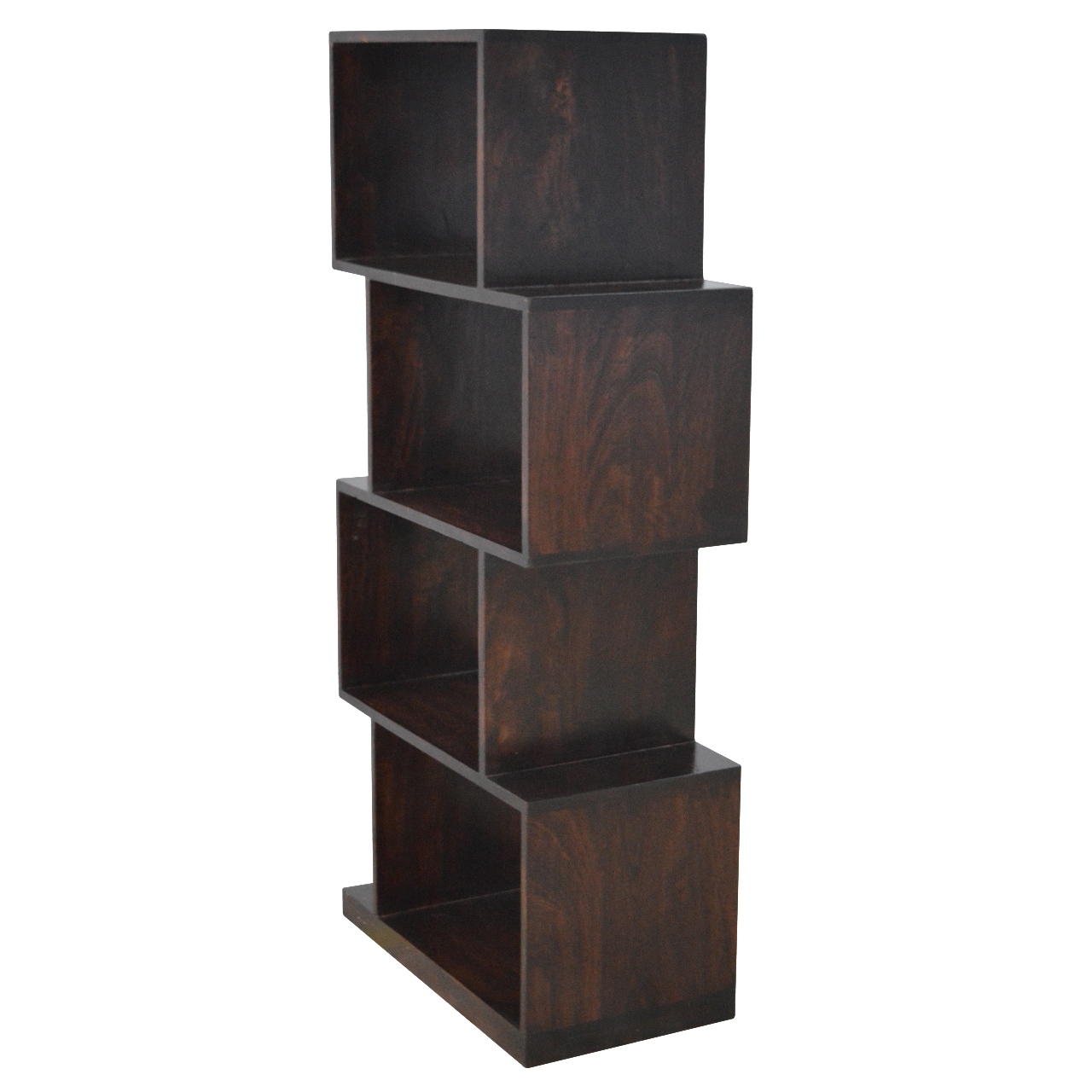 Solid Sheesham Wood Chestnut Finished Zig Zag Display Unit - Image 9