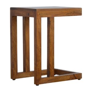 Solid Mango Wood Chestnut Finished One-sided End Table