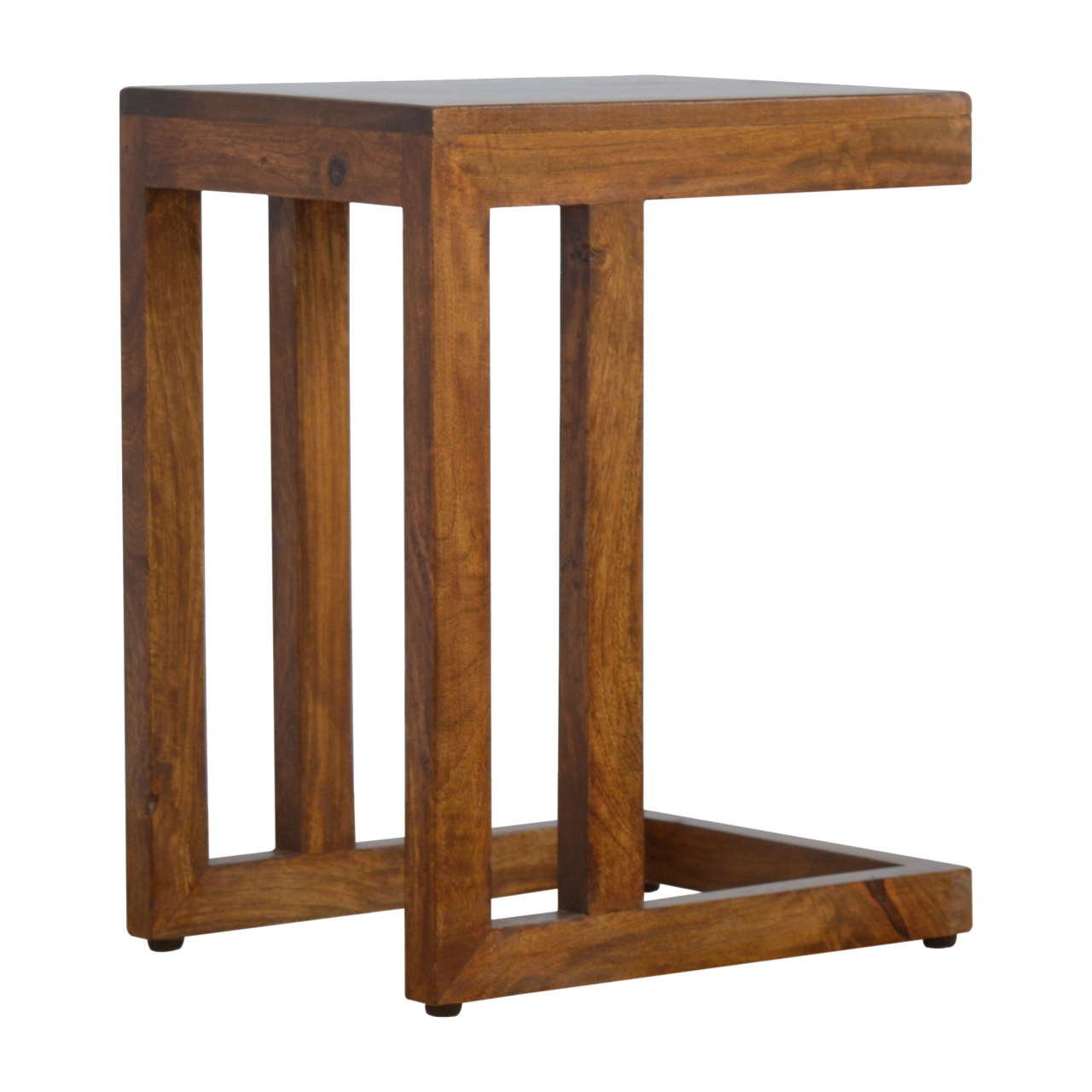 Solid Mango Wood Chestnut Finished One-sided End Table