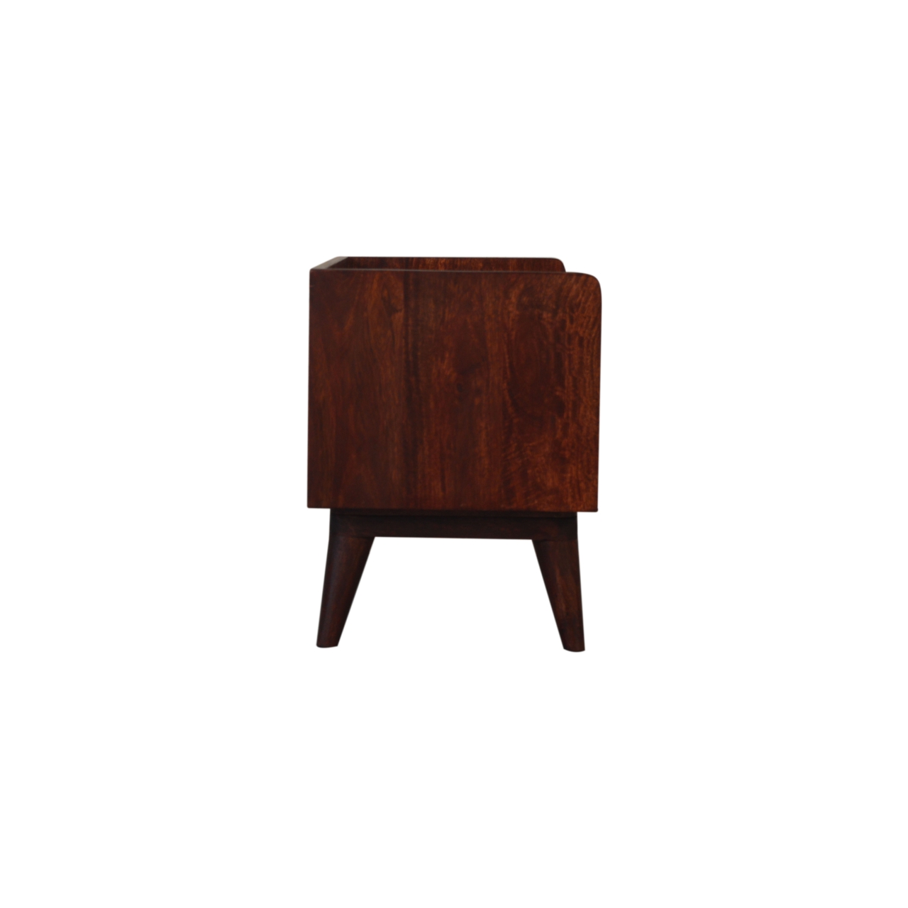 Solid Mango Wood Cherry Finished Nordic Shoe Storage Bench - Image 8