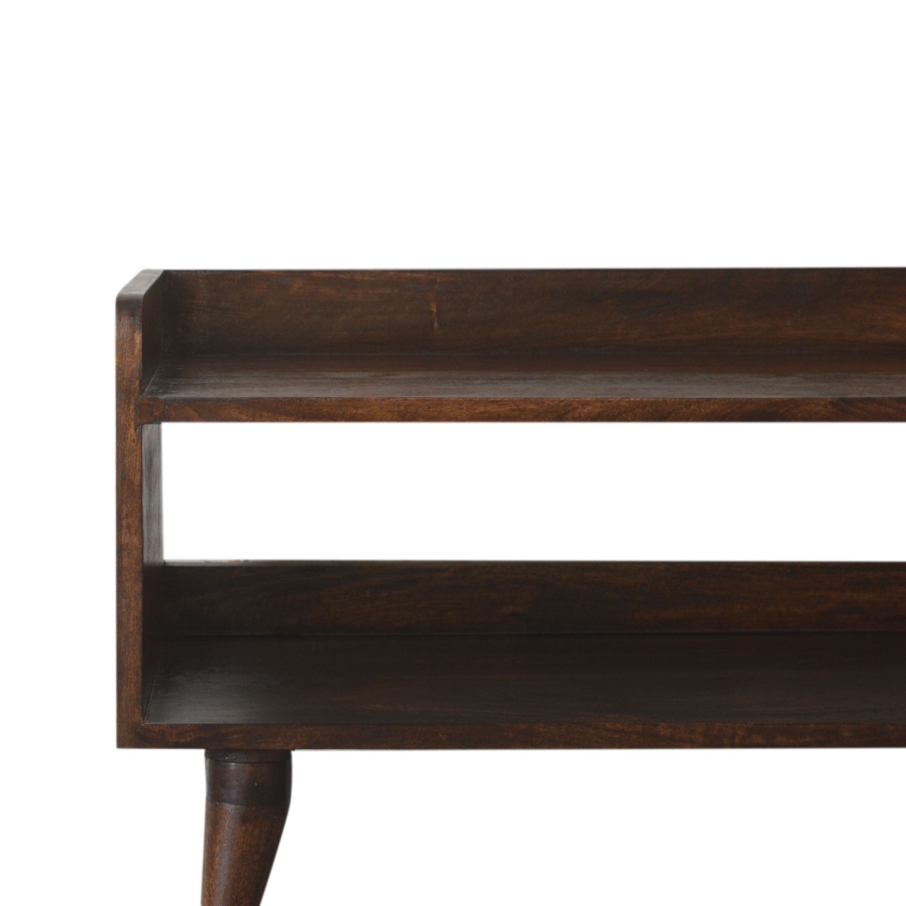 Solid Mango Wood California Walnut Finish Open Bench/Shoe Bench - Image 3