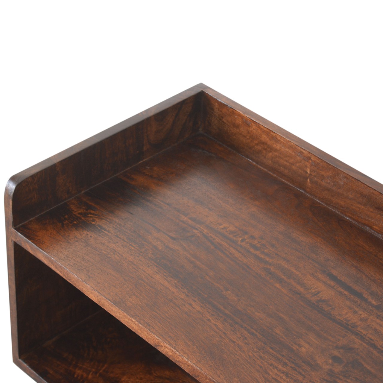 Solid Mango Wood California Walnut Finish Open Bench/Shoe Bench - Image 4