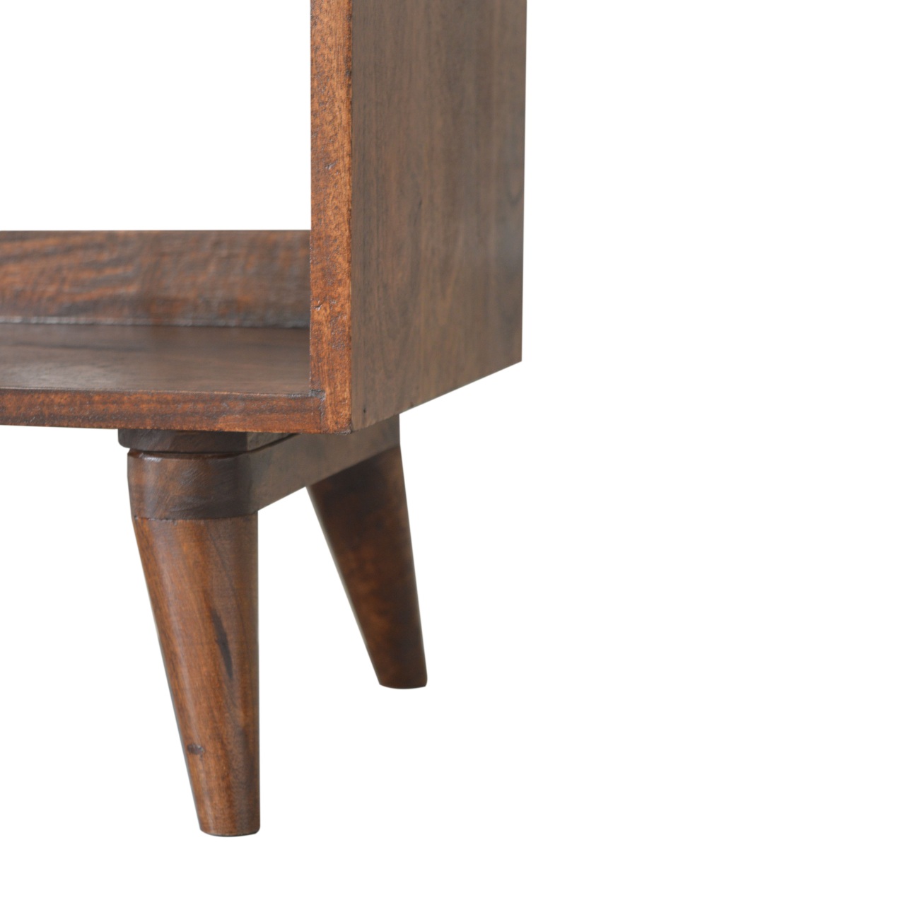 Solid Mango Wood California Walnut Finish Open Bench/Shoe Bench - Image 6
