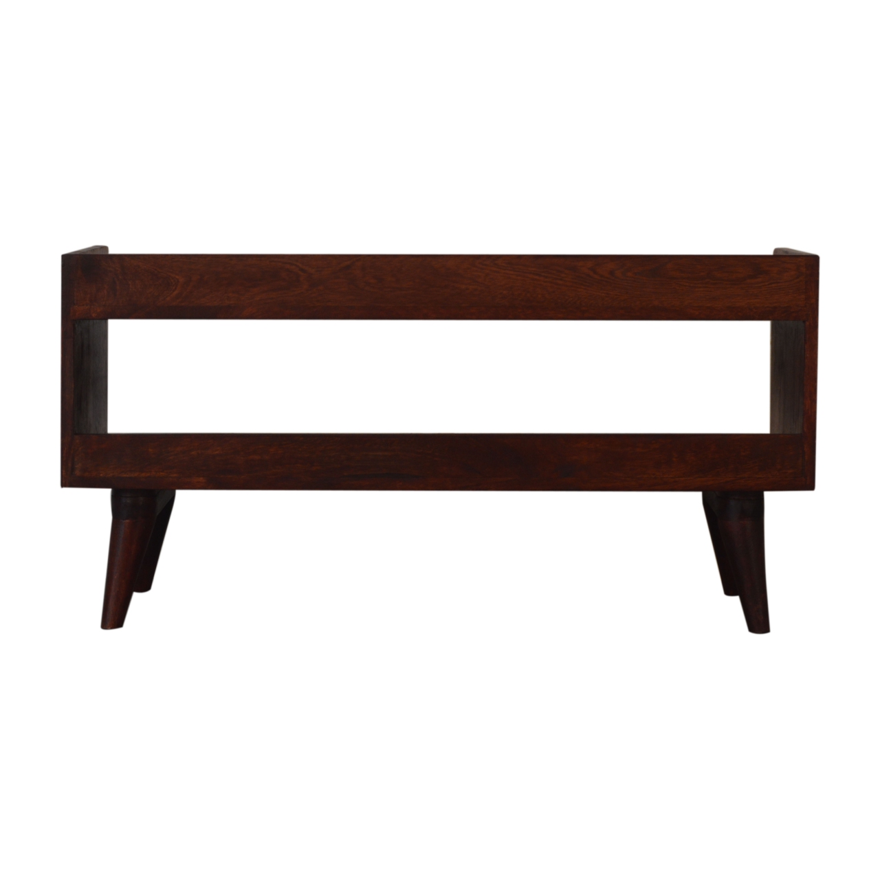 Solid Mango Wood California Walnut Finish Open Bench/Shoe Bench - Image 8