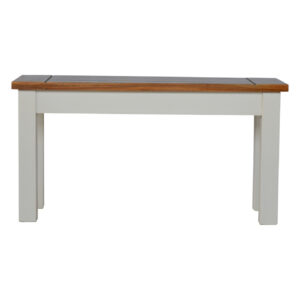 Solid Mango Wood Honey Caramel Acacia Top & Hand Painted Finish Hallway Bench