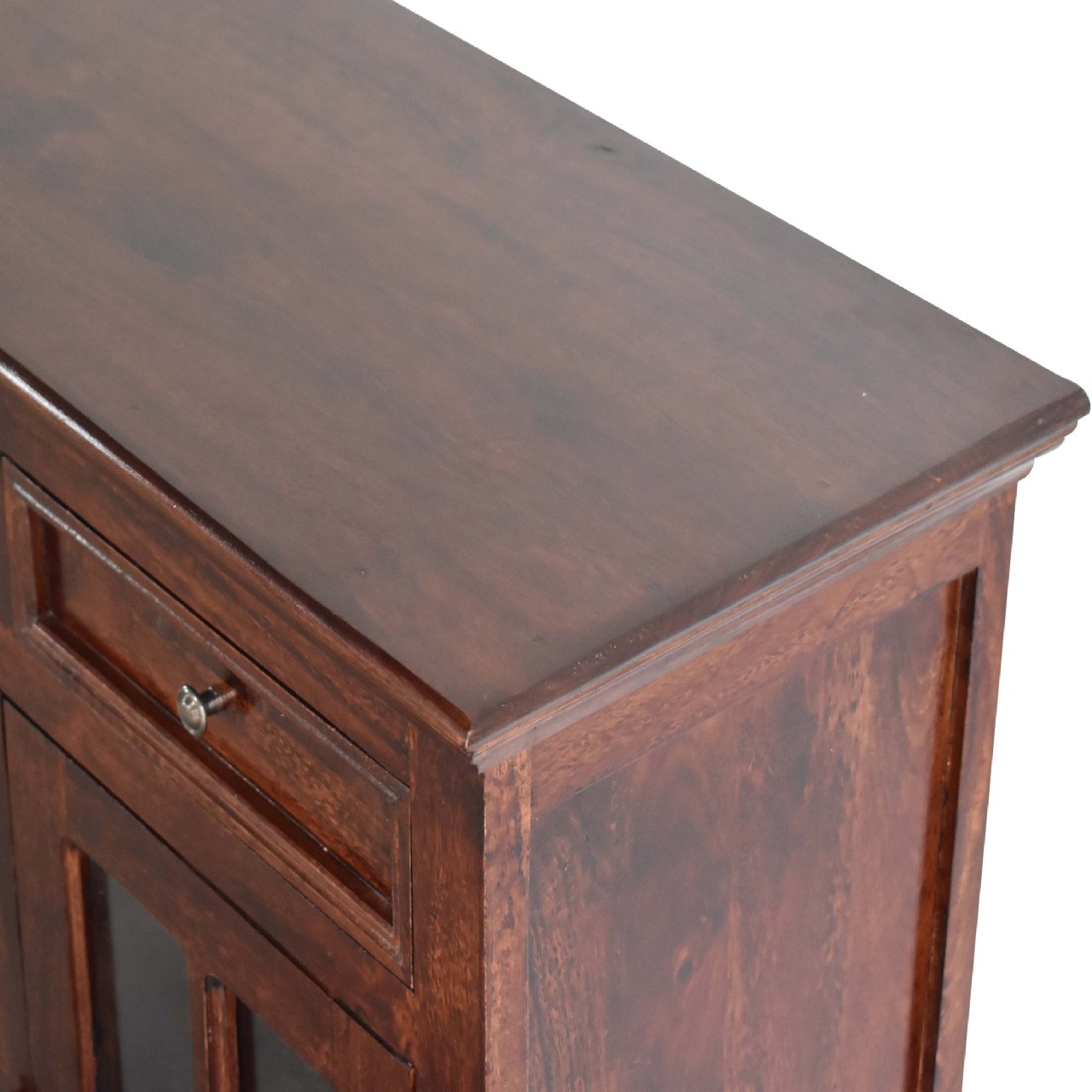 Solid Mango Wood Large Cherry Finished 4 Glass Doors 4 Drawers Sideboard - Image 5