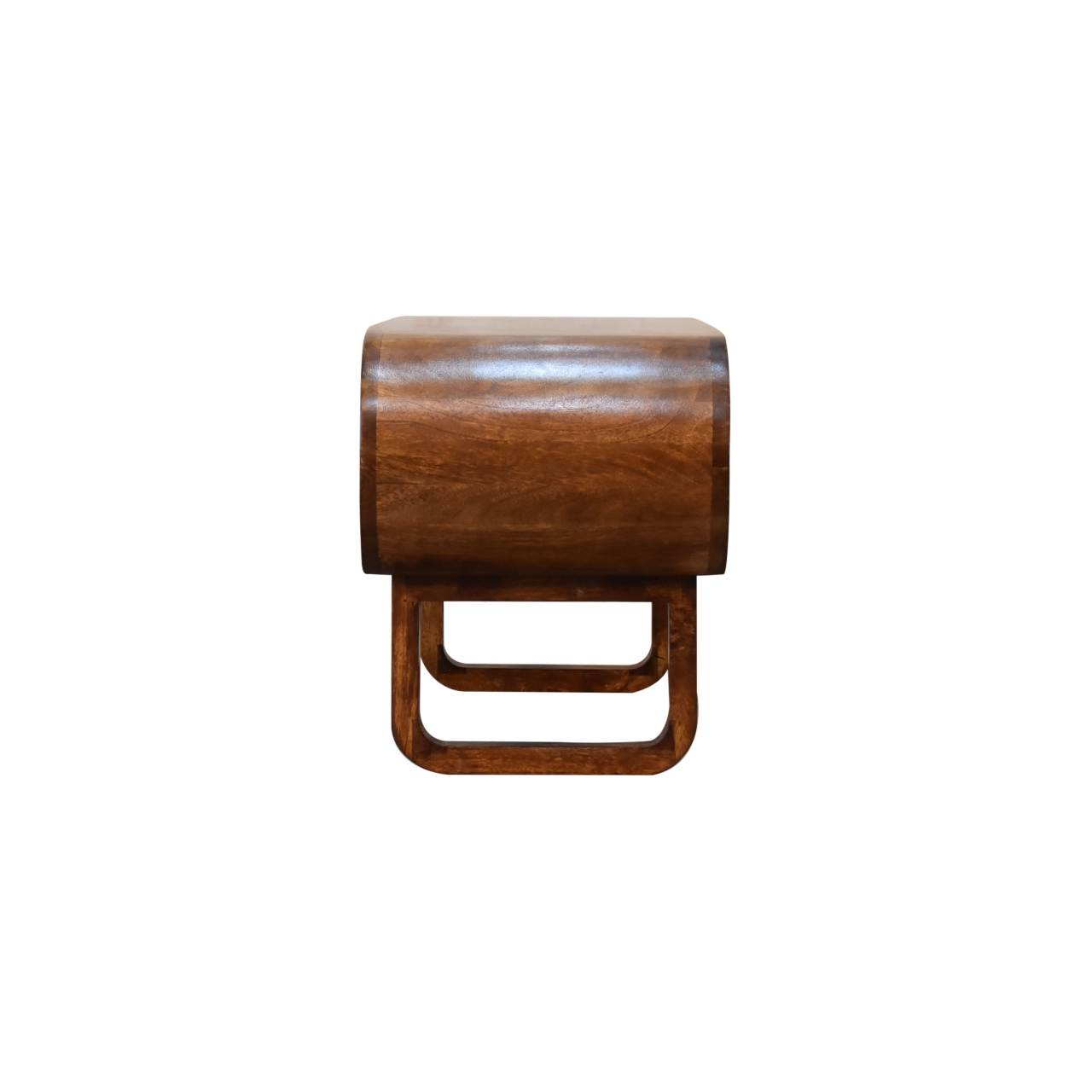 Solid Mango Wood Chestnut Finished 2 Drawer Rounded London Media Unit with 'U' Shaped Legs - Image 8
