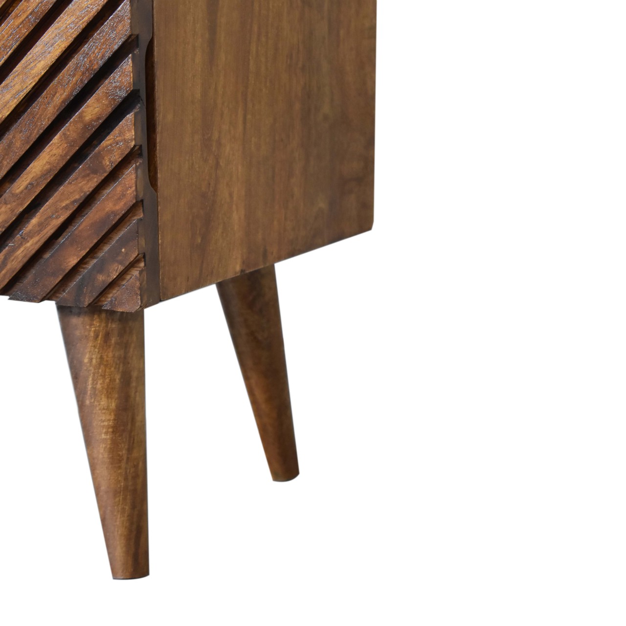 Solid Mango Wood Chestnut Finished Lille 2 Drawer Bedside - Image 7