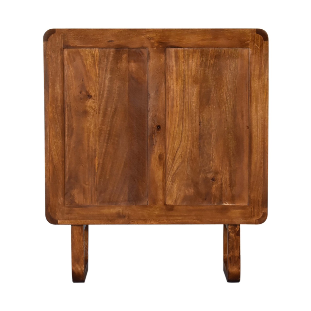 Solid Mango Wood Chestnut Finished 3 Drawer Curved Chest with 'U' Shaped Legs - Image 9