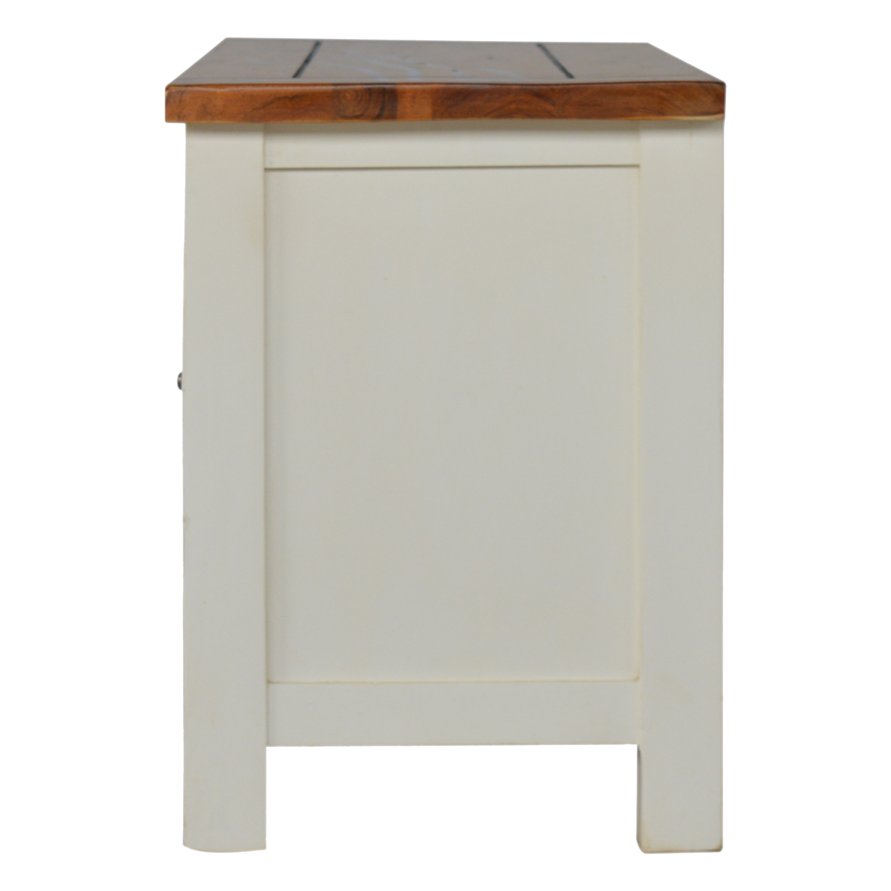 Solid Mango Wood Chestnut Finished Two Tone Top 1 Drawer 2 Doors Country Media Unit - Image 6