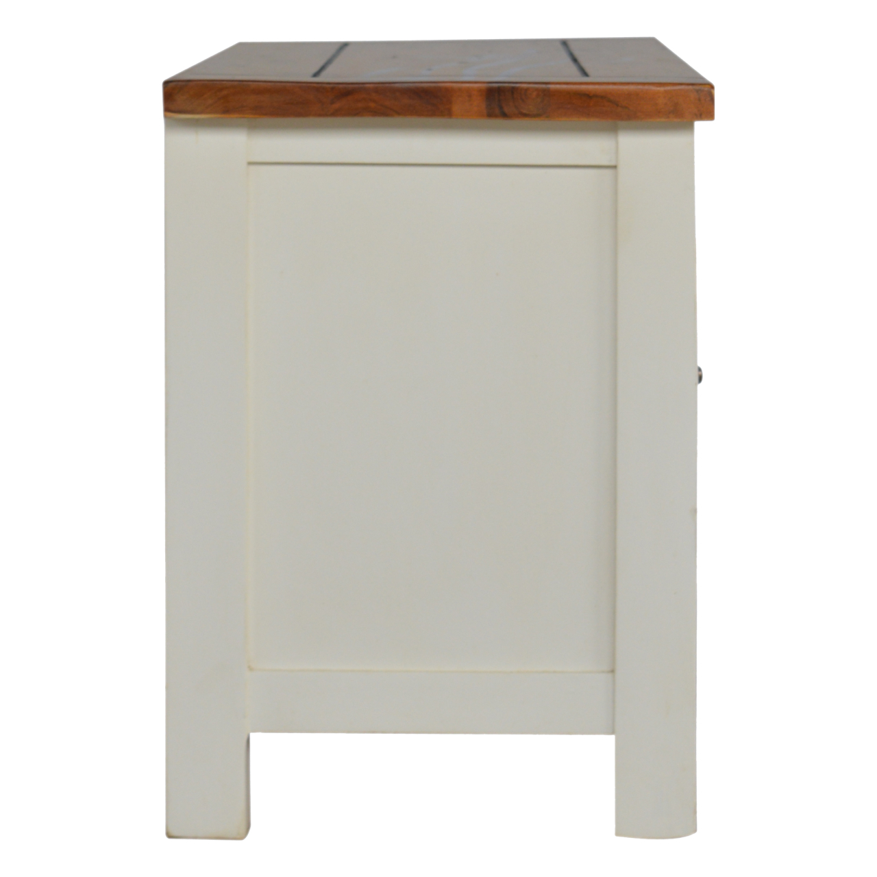 Solid Mango Wood Chestnut Finished Two Tone Top 1 Drawer 2 Doors Country Media Unit - Image 9