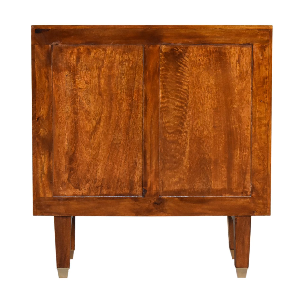 Solid Mango Wood Chestnut Finished 3 Drawer Manila Gold Tapered Chest - Image 9