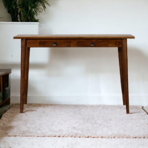 Solid Mango Wood Chestnut Finished 2 Drawer Writing Desk